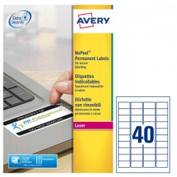 Etichette adesive L6145 in poliestere laser permanenti 45,7 x 25,4 mm 40 et/fg 20 fogli bianco Avery