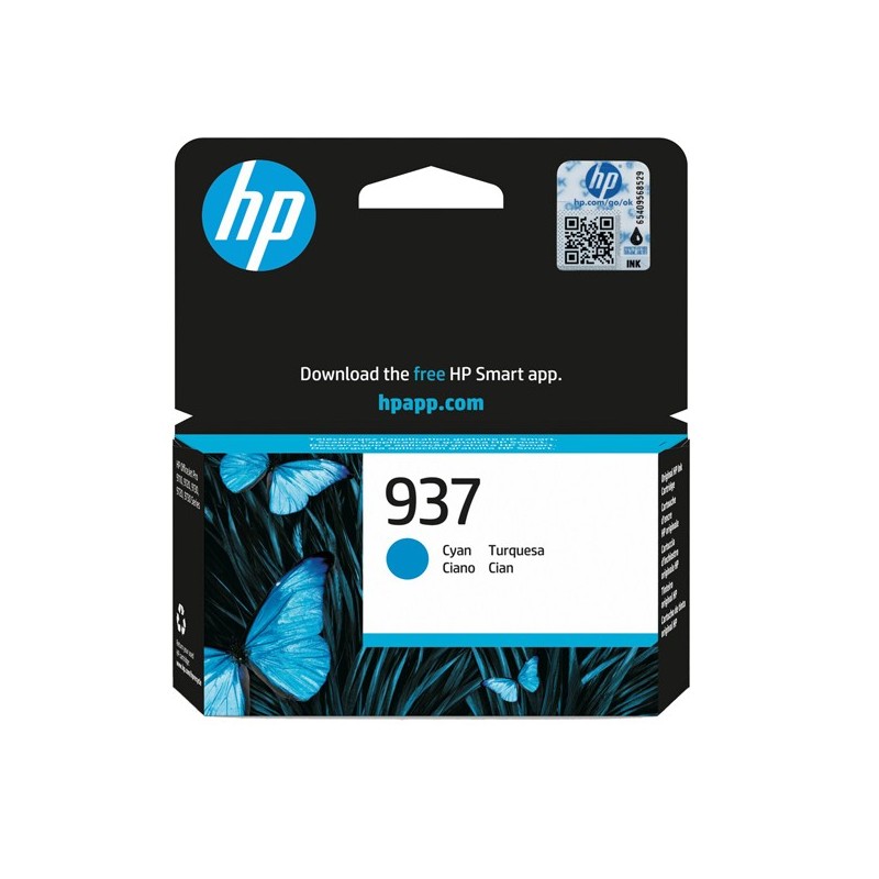 Hp originale Cartuccia 937 Ciano 4S6W2NE