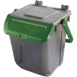 Contenitore portarifiuti Ecology con sportello e maniglione 25 L grigio/verde Mobil Plastic