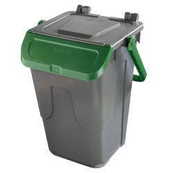 Contenitore portarifiuti Ecology con sportello e maniglione 35 L grigio/verde Mobil Plastic