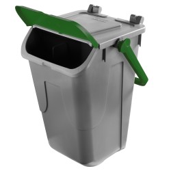 Contenitore portarifiuti Ecology con sportello e maniglione 35 L grigio/verde Mobil Plastic