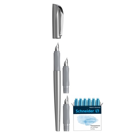 Set penna stilografica Callissima 3 punte intercambiabili incluse fusto antarcite Schneider