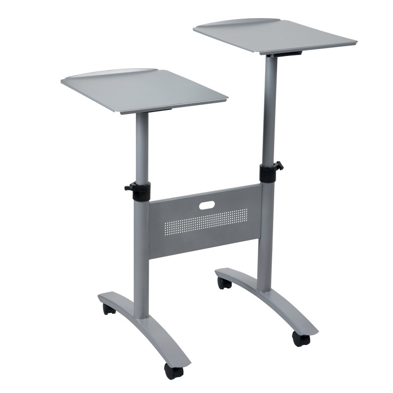 Carrello Twin per proiettori multimediali 2 ripiani con ruote 86 x 60 x 120 cm grigio Nobo