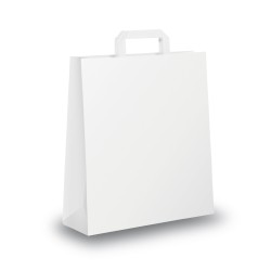 Shopper maniglia piattina 22 x 10 x 29 cm carta kraft bianco Mainetti Bags conf. 350 pezzi