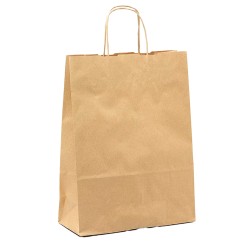 Shopper maniglie cordino 22 x 10 x 29 cm carta biokraft avana Mainetti Bags conf. 25 pezzi