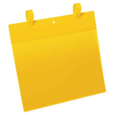 Buste identificative con fascette di aggancio A4 orizzontale giallo Durable conf. 50 pezzi