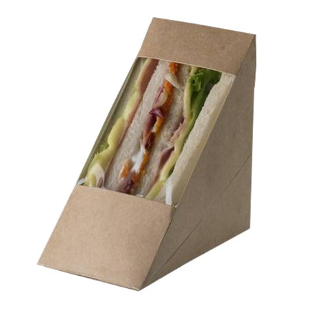 Scatole per sandwich Street Food in carta kraft 12,3 x 7,2 x 12,3 cm Leone conf. 100 pezzi