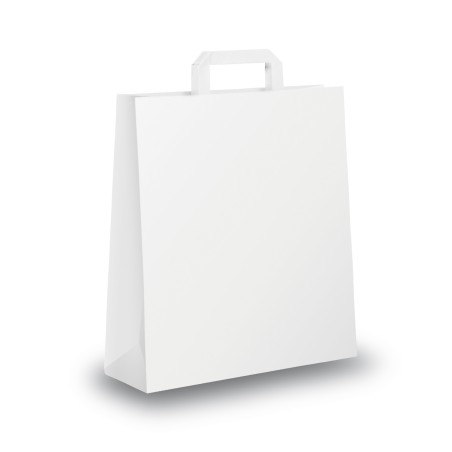 Shopper maniglia piattina 22 x 10 x 29 cm carta kraft bianco Mainetti Bags conf. 25 pezzi