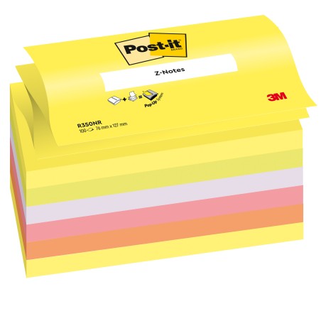 Blocco Post it® Super Sticky Z Notes R350NR 76 x 127 mm assortiti neon 100 fogli Post it®