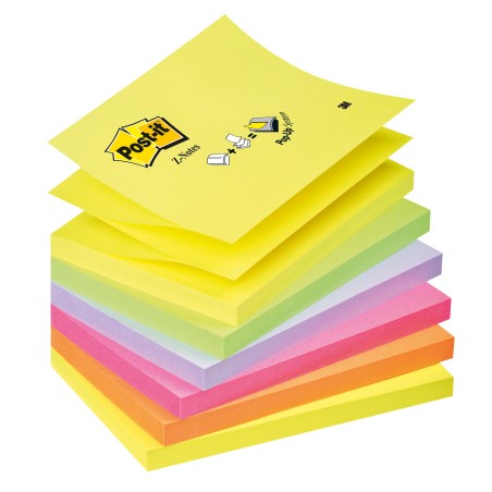 Blocco Post it® Super Sticky Z Notes R350NR 76 x 127 mm assortiti neon 100 fogli Post it®