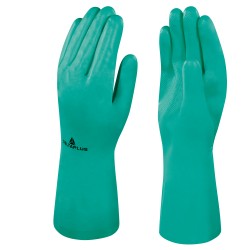 Guanti da lavoro industriale Nitrex 801 nitrile floccato cotone taglia 08 verde Deltaplus