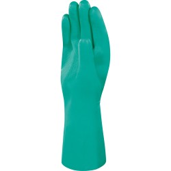 Guanti da lavoro industriale Nitrex 801 nitrile floccato cotone taglia 08 verde Deltaplus