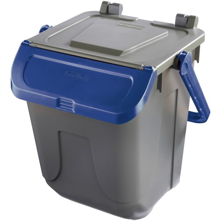 Contenitore portarifiuti Ecology con sportello e maniglione 25 L grigio/blu Mobil Plastic