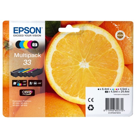 Epson Confezione Cartuccia ink 33 C/M/Y/K/K PH C13T33374011 C/M/Y/K PH 4