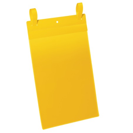 Buste identificative con fascette di aggancio A4 verticale giallo Durable conf. 50 pezzi