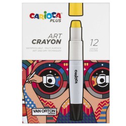 Pastello a cera Art Crayon Ø 10 mm x 138 mm colori assortiti Carioca Plus conf. 12 pezzi