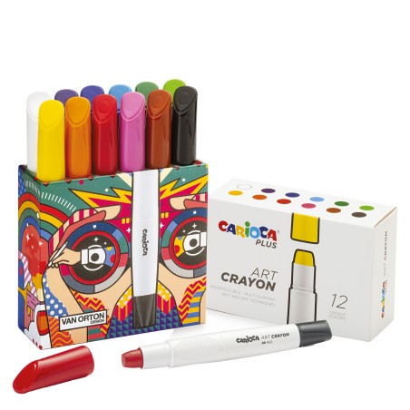 Pastello a cera Art Crayon Ø 10 mm x 138 mm colori assortiti Carioca Plus conf. 12 pezzi