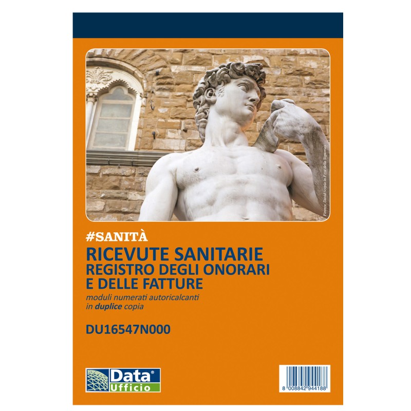 Blocco registro onorari/fatture ricevute sanitarie 50/50 copie numerate autoricalcanti 21