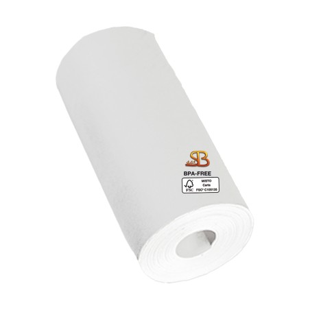 Rotolo per POS 57 mm x 11 m diametro esterno 30 mm senza anima 55 gr carta termica BPA free Sabacart blister 12 pezzi