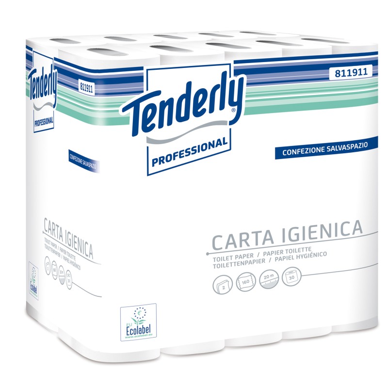 Carta igienica salvaspazio Tenderly 160 strappi diametro 9