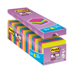 Blocco foglietti Post it® Super Sticky 654SSVP24COL 76 x 76 mm colori assortiti 90 fogli Post it® conf. 24 blocchi