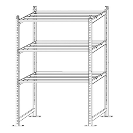 Scaffale Rang'Eco180 modulo base 5 ripiani portata ripiano 180 kg 100 x 35 x 200 cm acciaio grigio/blu Paperflow