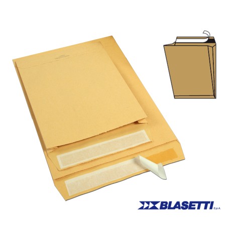 Busta a sacco Monodex soffietti laterali strip adesivo 23 x 33 x 4 cm 100 gr avana Blasetti conf. 250 pezzi