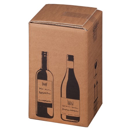 Scatola Wine Pack 4 bottiglie 21,2 x 20,4 x 36,8 cm cartone doppia onda avana Bong Packaging conf. 10 pezzi