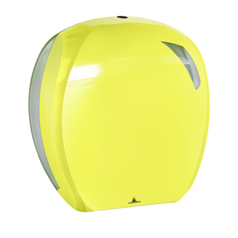 Dispenser per carta igienica Mini Jumbo Skin 296 x 135 x 277 mm rotolo diametro 24 cm giallo fluo Mar Plast