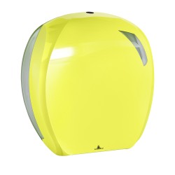 Dispenser per carta igienica Mini Jumbo Skin 296 x 135 x 277 mm rotolo diametro 24 cm giallo fluo Mar Plast