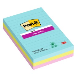 Blocco Post it® Super Sticky 4690SS3COS a righe 101 x 152 mm colori Cosmic 90 fogli Post it® conf. 3 pezzi