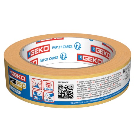 Nastro mascheratura PRO Perfect per lavori di precisione 2,5 cm x 50 m carta washi oro Geko conf. 6 pezzi