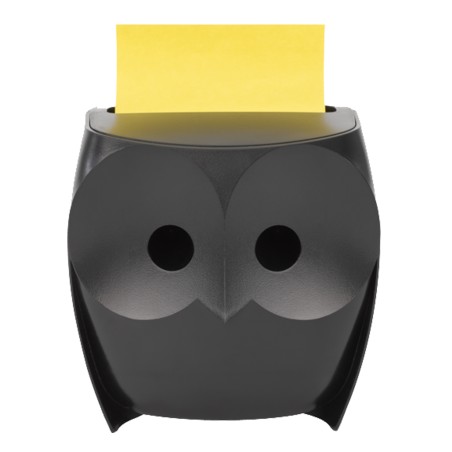 Dispenser gufo nero + ricarica Post it® Super Sticky Z Notes giallo OWL330 76 x 76 mm 90 fogli Post it®