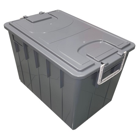 Cassa multiuso con coperchio e manici 58 x 38 x 38 cm 60 L PP grigio scuro/grigio chiaro Mobil Plastic