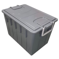 Cassa multiuso con coperchio e manici 58 x 38 x 38 cm 60 L PP grigio scuro/grigio chiaro Mobil Plastic