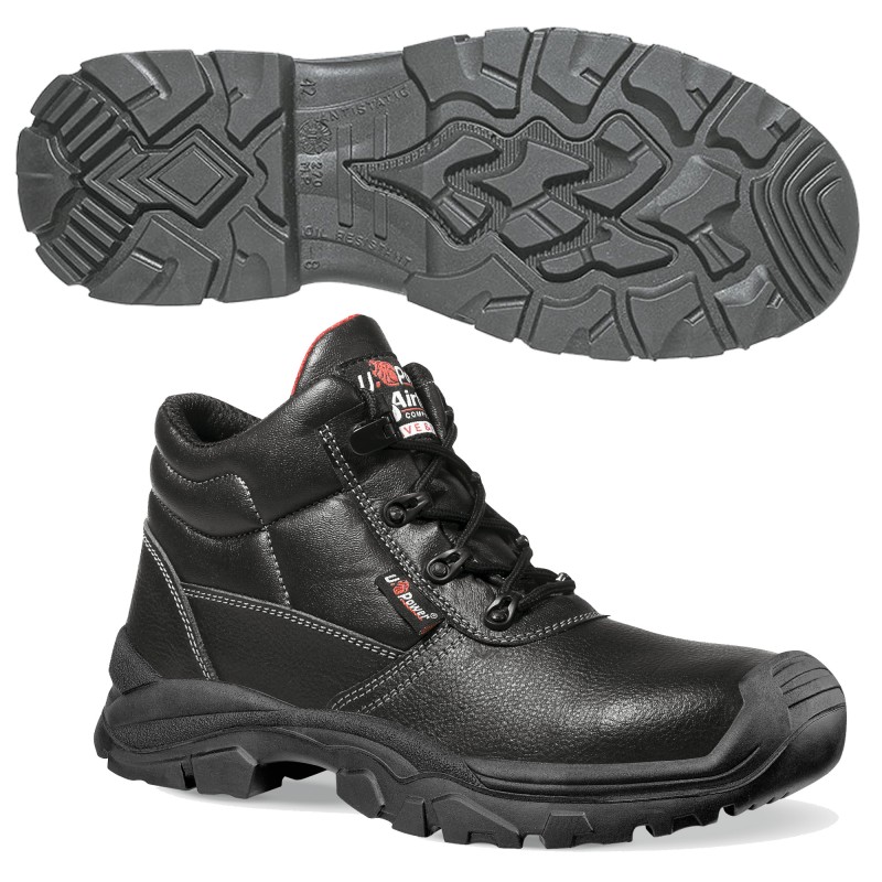 Calzatura di sicurezza Texas UK S3 SRC Rock&roll pelle grana mina idrorepellente numero 44 nero UPower