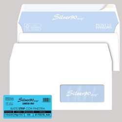 Busta Silver90 Strip FSC® con finestra internografata 11 x 23 cm 90 gr bianco Pigna conf. 500 pezzi