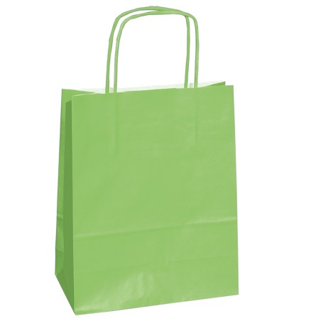 Shopper Twisted maniglie cordino 14 x 9 x 20 cm carta kraft verde mela Mainetti Bags conf. 25 pezzi