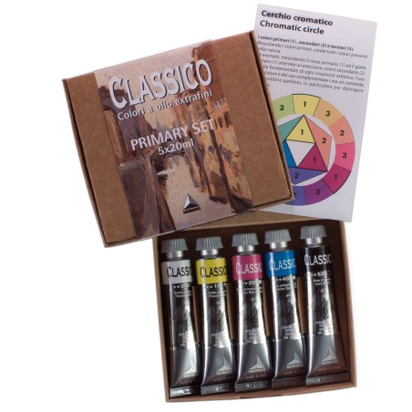 Colori a olio extrafini Primary Set 20 ml colori primari (nero