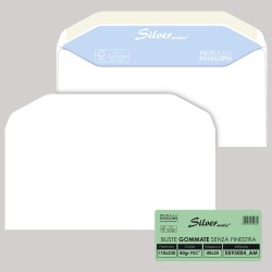 Busta Busta Silver Matic FSC® senza finestra gommata 11 x 23 cm 80 gr bianco Pigna conf. 25 pezzi