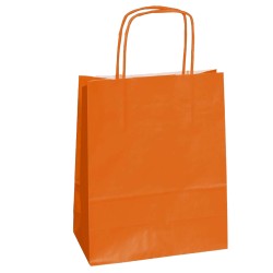 Shopper Twisted maniglie cordino 22 x 10 x 29 cm carta kraft arancio Mainetti Bags conf. 25 pezzi