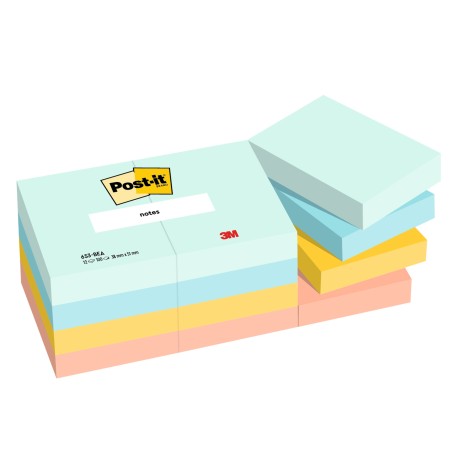 Blocco Post it® Super Sticky 653BEA 38 x 51 mm 100 fogli colori Beachside Postit® conf. 12 pezzi