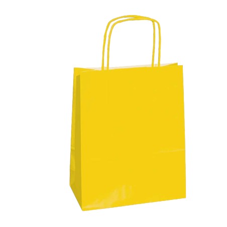 Shopper Twisted maniglie cordino 22 x 10 x 29 cm carta kraft giallo Mainetti Bags conf. 25 pezzi