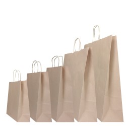 Shopper Twisted maniglie cordino 45 x 15 x 50 cm carta kraft sabbia Mainetti Bags conf. 25 pezzi