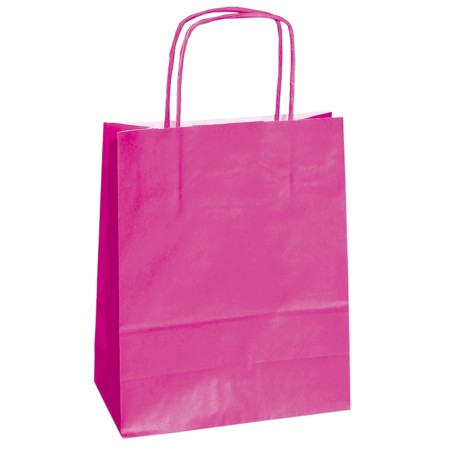 Shopper Twisted maniglie cordino 14 x 9 x 20 cm carta kraft magenta Mainetti Bags conf. 25 pezzi