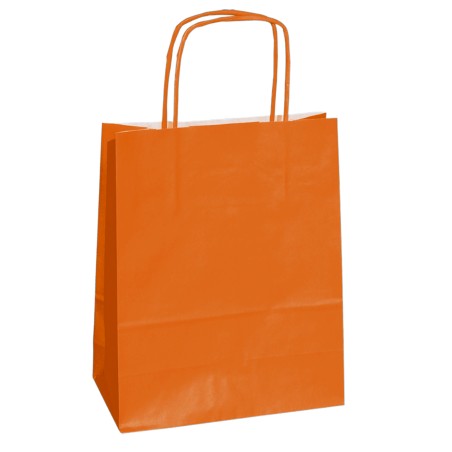 Shopper Twisted maniglie cordino 14 x 9 x 20 cm carta kraft arancio Mainetti Bags conf. 25 pezzi