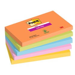 Blocco Post it® Super Sticky 6545SSOAS 76 x 127 mm colori Boost 90 fogli Post it® conf. 5 pezzi