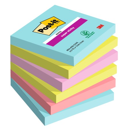 Blocco Post it® Super Sticky 6546SSCOS 76 x 76 mm colori Cosmic 90 fogli Post it® conf. 6 pezzi