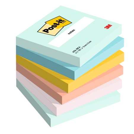 Blocco Post it® Super Sticky 654BEA 76 x 76 mm colori Beachside 100 fogli Postit® conf. 6 pezzi