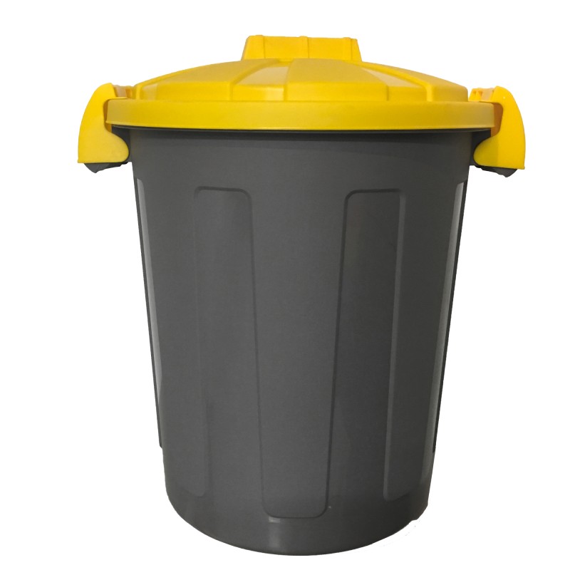 Contenitore portarifiuti Dusty diametro 36 cm altezza 45 cm 25 L coperchio giallo Mobil Plastic